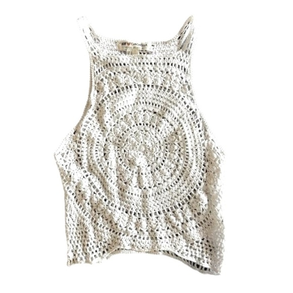 H&M Coachella Collection White Crochet Festival Tank Top Size XS